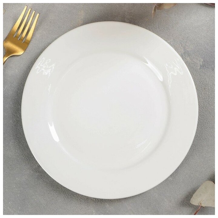 Тарелка обеденная с утолщённым краем White Label d=20 см цвет белый