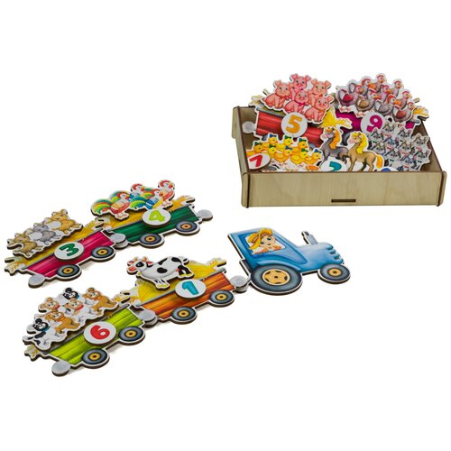 Липучка трактор с животными