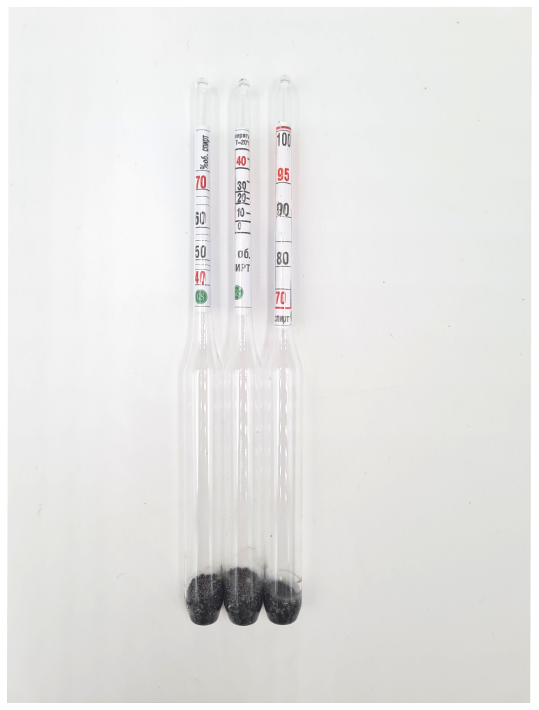 Набор спиртомеров 0-40, 40-70, 70-100, измерение крепости, содержания спирта в жидкости