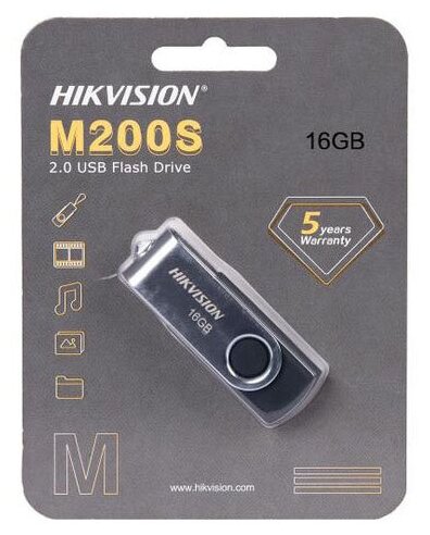 Флешка HIKVision HS-USB-M200S(STD)/16G/OD 16Gb (HS-USB-M200S(STD)/16G/OD), USB2.0, с поворотным колпачком