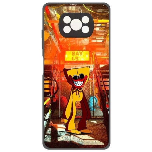 Чехол для телефона / накладка Krutoff Софт Кейс/ Хагги-Вагги/ Хаги Ваги Желтый для Xiaomi Poco X3 черный