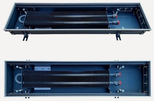 Изображение товара Водяной конвектор Techno Usual KVZ 200-85-1400 окантовка серебро, без решетки /внутрипольный/встраиваемый/