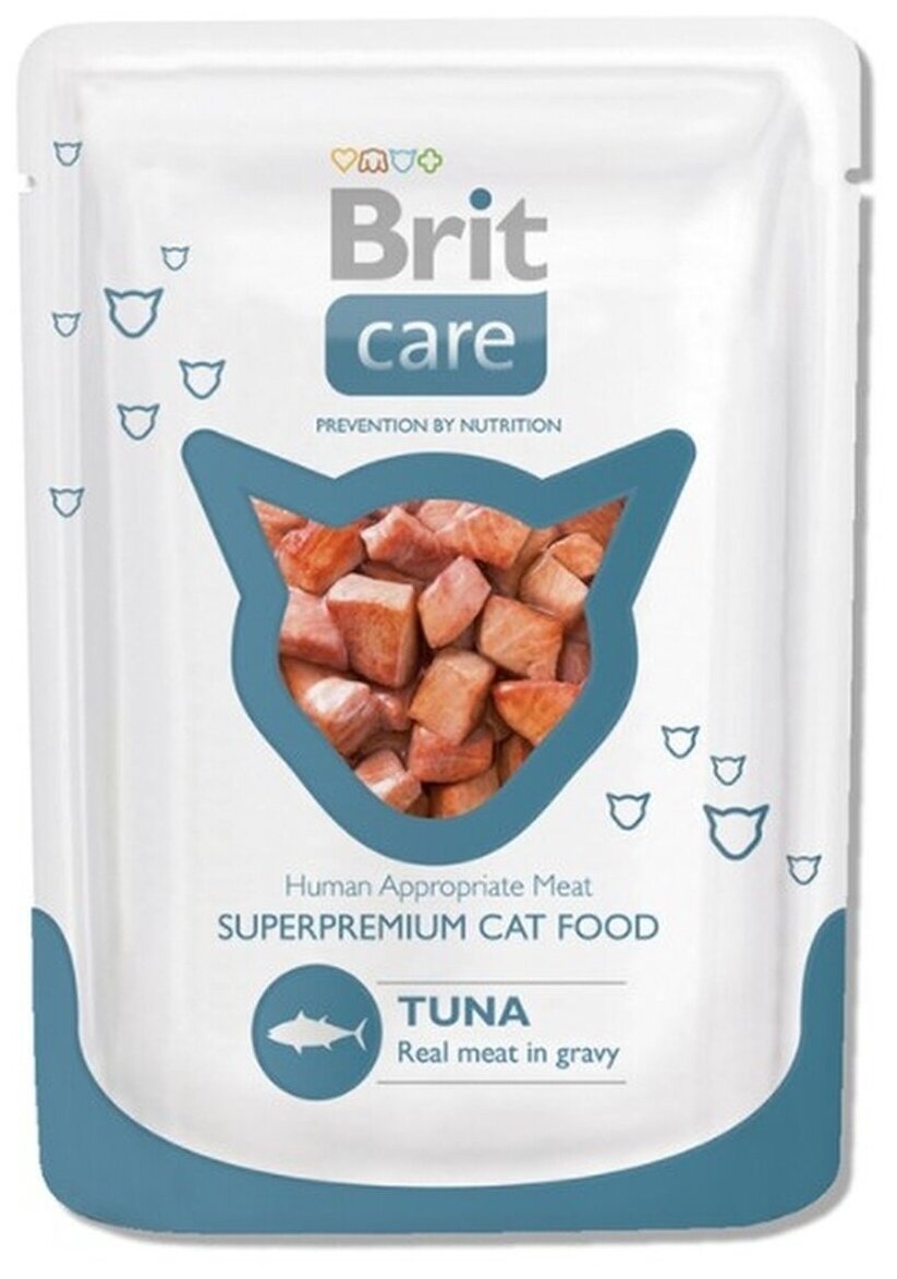 Влажный корм для взрослых кошек Brit Tuna с тунцом 24 шт х 80 гр