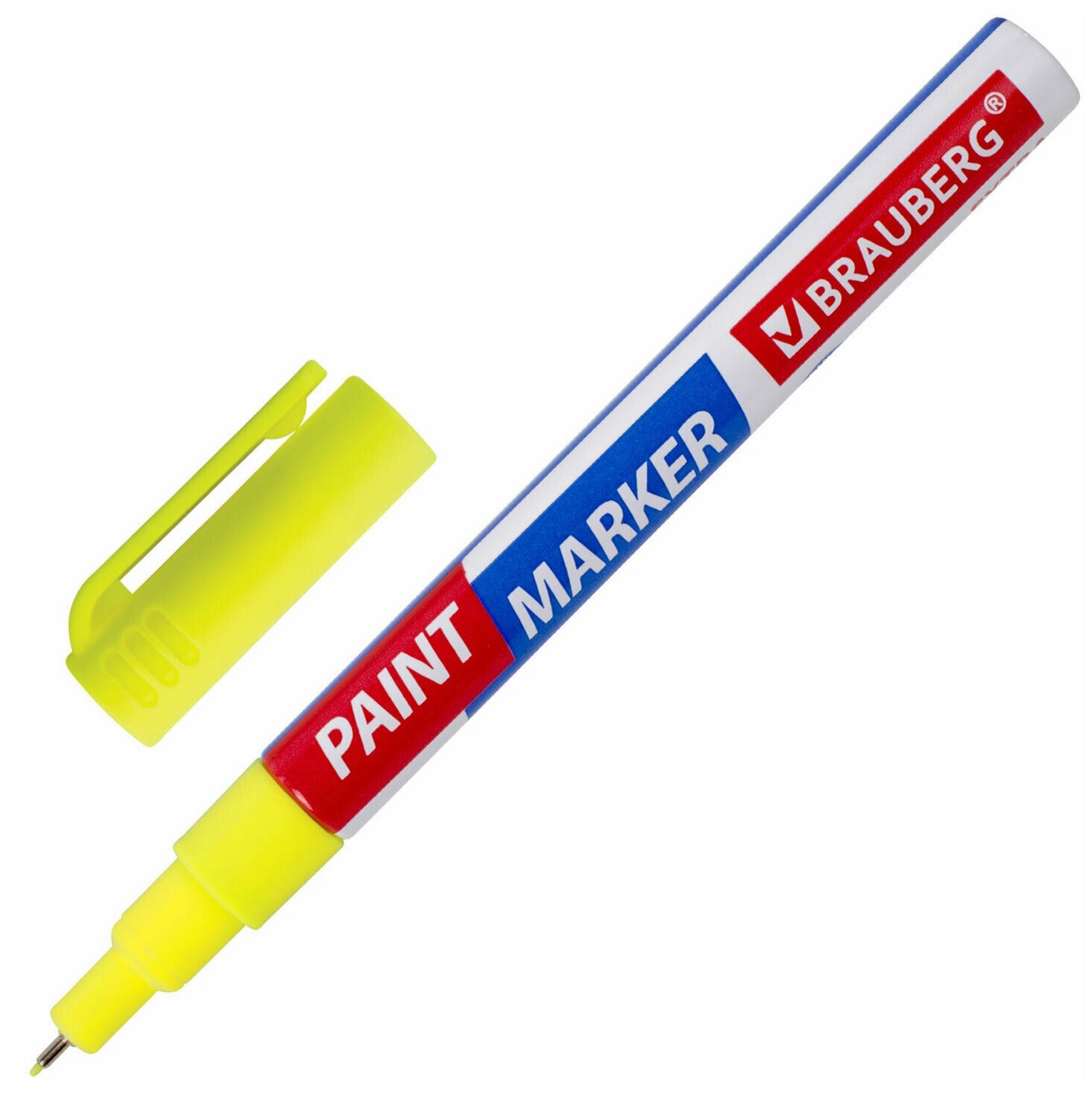 Маркер-краска лаковый EXTRA (paint marker) 1 мм, желтый, усиленная нитро-основа, BRAUBERG, 151962. 151962 - фотография № 1