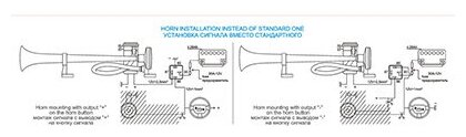 Skyway Сигнал звуковой Skyway 005, воздушный, 160-220 мм, 12 В, 110 Дцб , S07601005