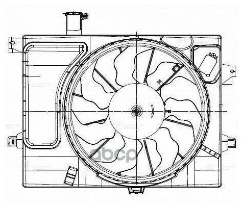 Электровентилятор охлаждения для автомобилей KIA CEED (12-)/Hyundai Elantra (MD) (11-) (с кожухом и резист) LFK 08X0 LUZAR