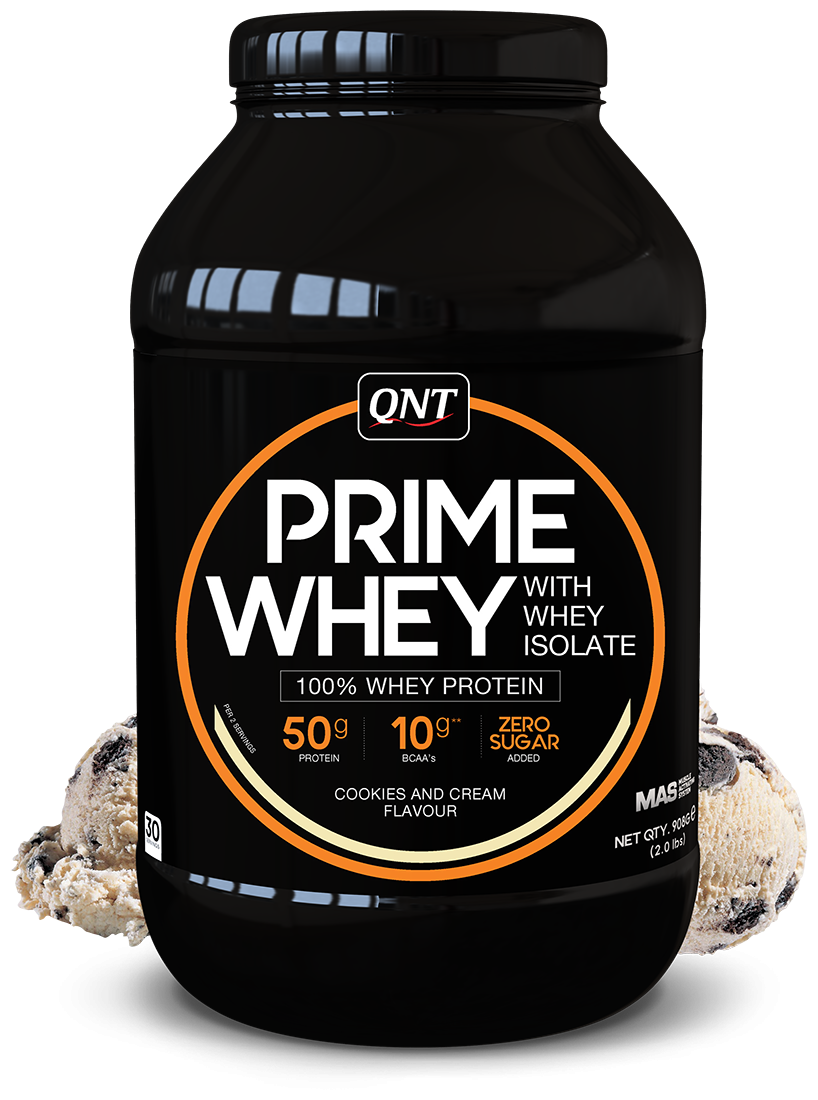 QNT Prime Whey 908g Cookies & Cream/"Прайм Вэй" со вкусом печенье и крем 908 гр