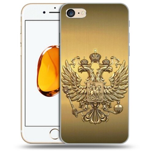Дизайнерский силиконовый чехол для Iphone SE 2020 Флаг и герб России