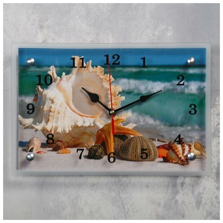 Часы-картина настенные, серия: Море, "Ракушки", 30х20 см 1033249