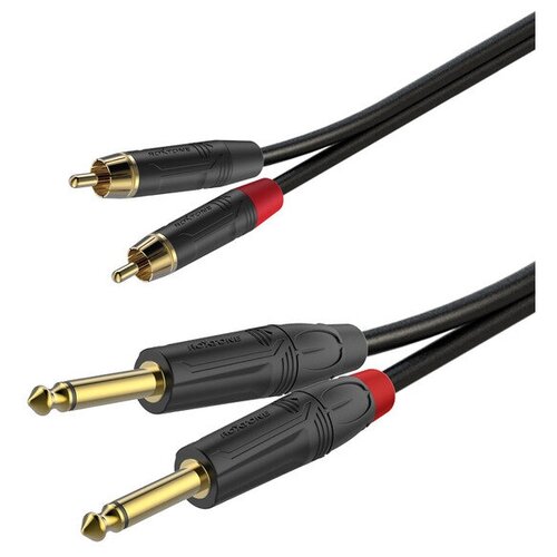 кабель аудио виде 3 5 jack 3x rca 4 контакта 1m Кабель аудио 2xJack - 2xRCA Roxtone GPTC200/3 3.0m
