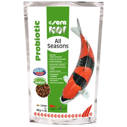 Корм для прудовых рыб Sera Koi All Seasons, всесезонный, от 15 см, 500 гр