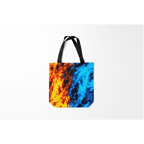 фото Сумка-шоппер / 40х40 см / популярные иллюстрации / текстуры битва огней burnettie