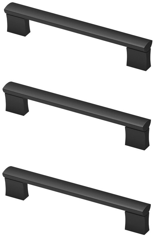 Ручка мебельная алюминиевая UA-BO-311/160 черный матовый (комплект 3 шт)