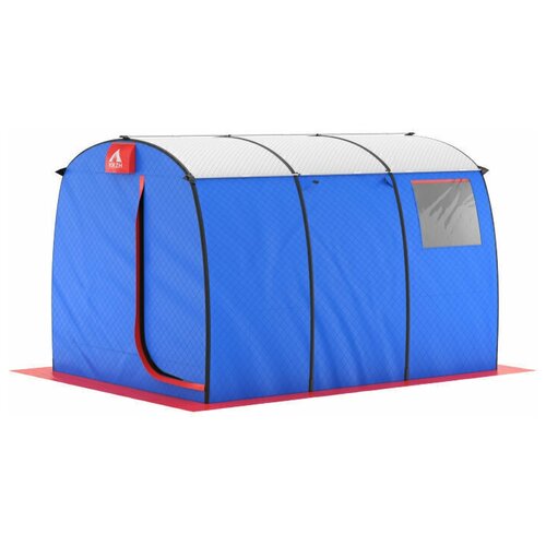 Мобильная баня морж (MORZH) MAX трёхслойная, сине-красный