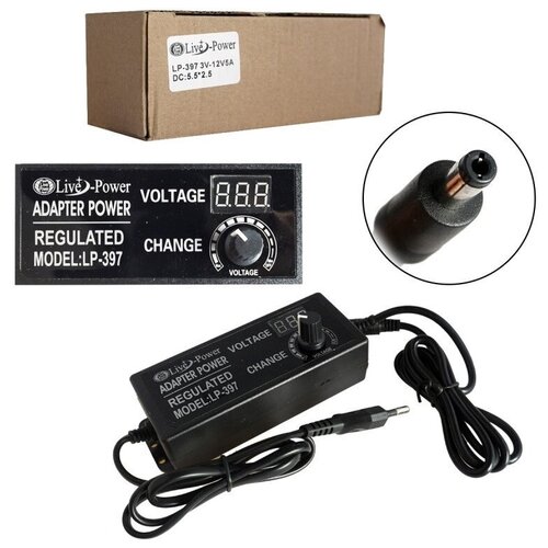 Блок питания универсальный LP397 3-12V5A LCDрегулировка 5525 86100₽