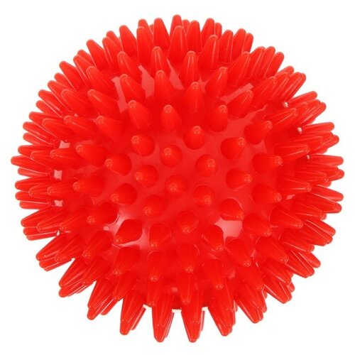 Массажный мяч ONLYTOP Ёжик 9 см красный 1 уп 379₽