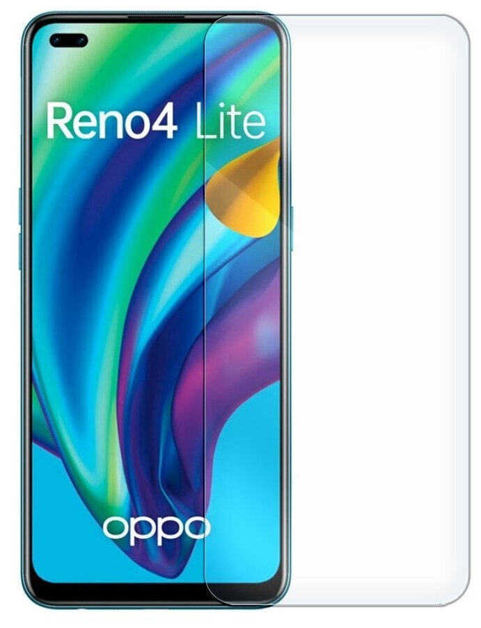 Стекло защитное гибридное Krutoff для OPPO Reno 4 Lite