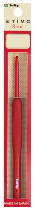 Крючок для вязания с ручкой ETIMO Red 6мм, алюминий/пластик, красный, Tulip, TED-100e