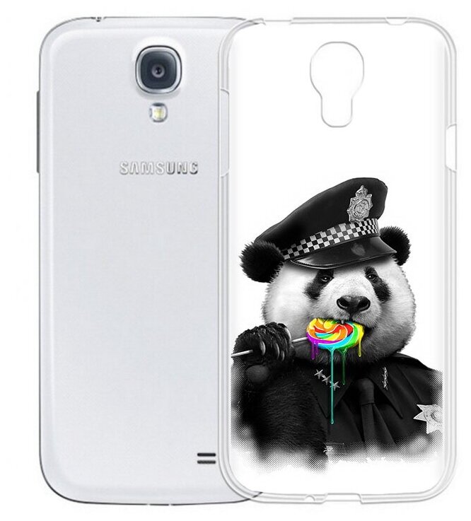 Чехол задняя-панель-накладка-бампер MyPads Панда полиция для Samsung Galaxy S4 GT-i9500/i9505 противоударный
