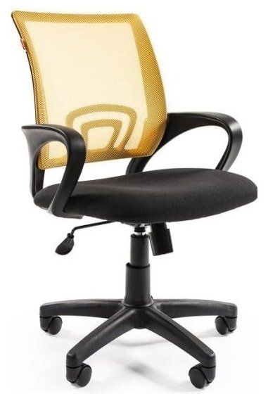 Кресло офисное Easy Chair VT_EChair-304 TC Net ткань черн/сетка желтая, пластик