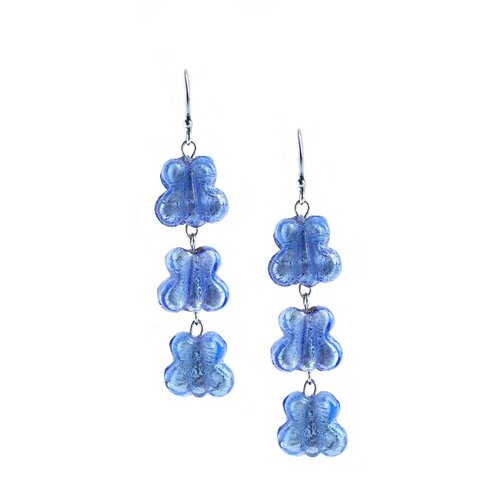 Серьги Divetro, муранское стекло, голубой серьги муранское стекло divetro kристина