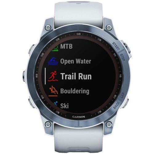Умные часы Garmin Fenix 7 Sapphire Solar Mineral Blue Ti w Whitestone Silicone Band 9150000₽