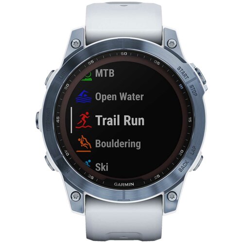 Умные часы Garmin Fenix 7 Sapphire Solar Mineral Blue Ti w / Whitestone Silicone Band