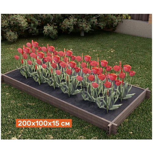 Грядка на дачу садовая из дпк, сборка без инструментов, 1м х 1м высота грядки 15 см