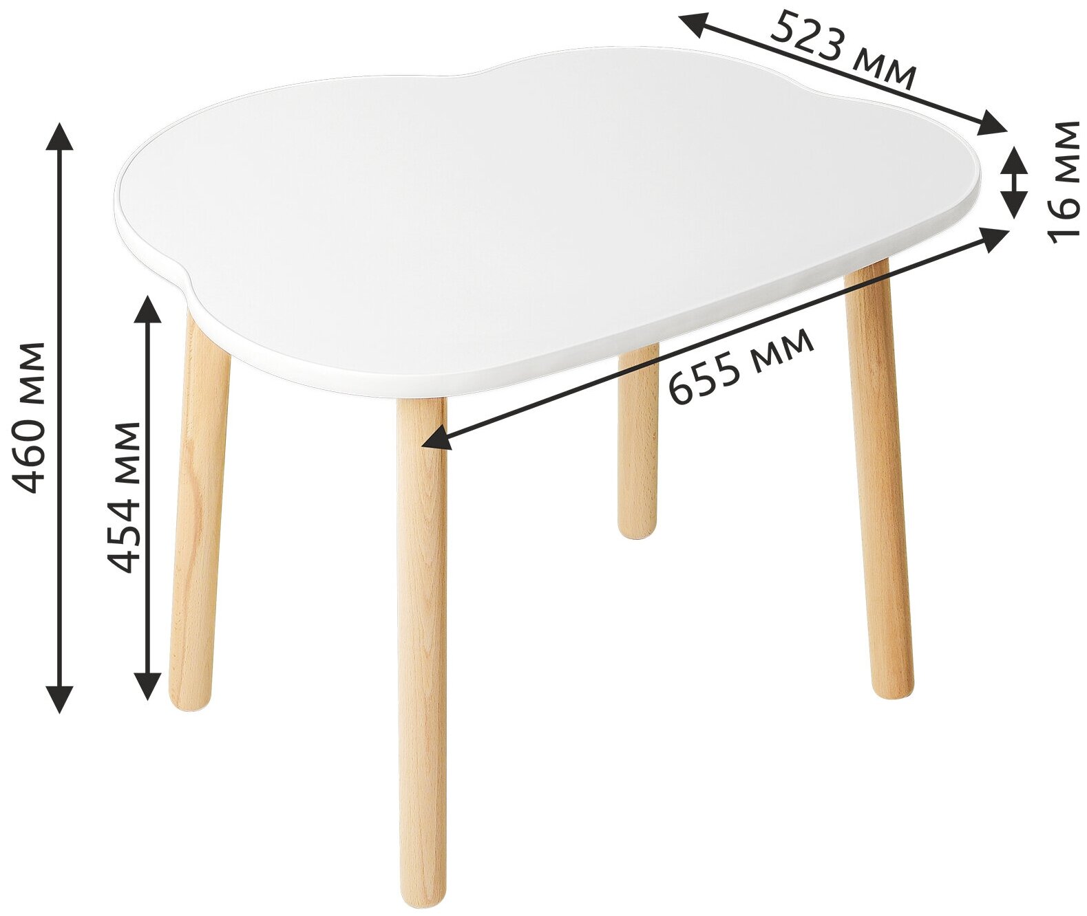 Детский стол и стул деревянный Мега Тойс ЛДСП Комплект детской мебели Облачко - фотография № 4