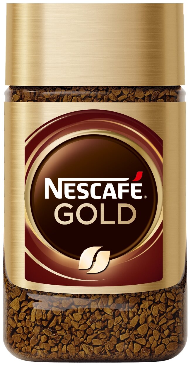 NESCAFE GOLD Кофе натуральный растворимый сублимированный с добавлением натурального жаренного молотого кофе 47.5 г - фотография № 1