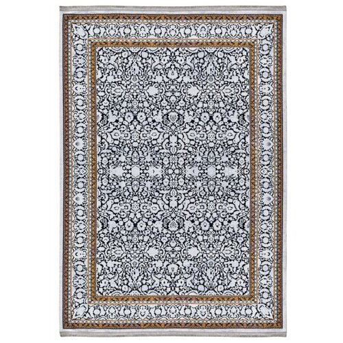 Ковер на пол в гостиную, зал 120x180 см, 70% хлопок, 30% полиэстер, Kasmir Hali, белый, черный, 8680214273456