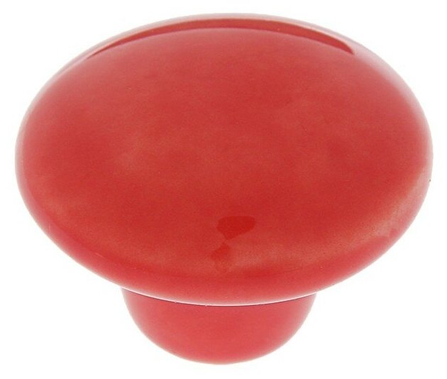 Ручка-кнопка Ceramics 002, керамическая, красная./В упаковке шт: 1 - фотография № 1