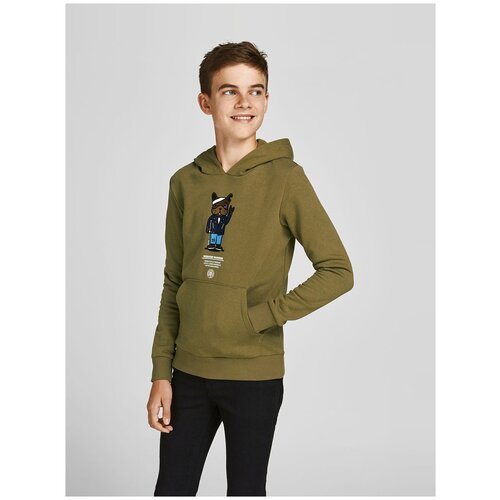 фото Jack & jones, джемпер-толстовка для мальчика, цвет: оливковый, размер: 140