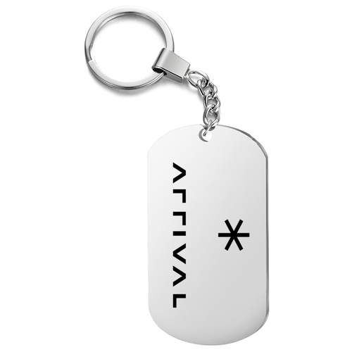 фото Брелок для ключей " arrival v2 " односторонний, с гравировкой подарочный жетон, на сумку, на ключи, в подарок uegrafic