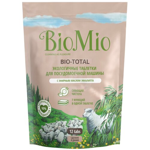 Таблетки для посудомоечных машин Biomio Bio-Total с маслом эвкалипта 12шт