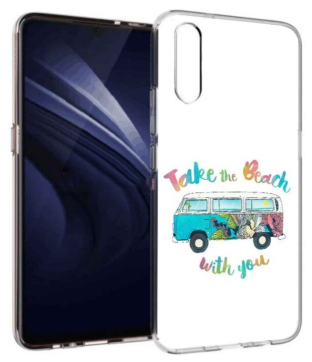 Чехол задняя-панель-накладка-бампер MyPads Хиппи автобус для Vivo iQOO Neo/Vivo V17 Neo противоударный