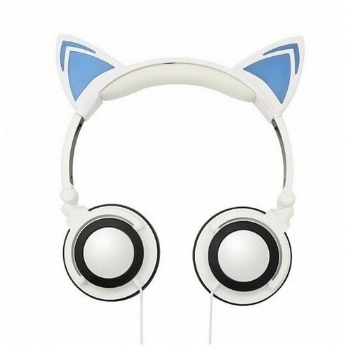 Наушники с ушками кошки cветящиеся Белый 104400₽