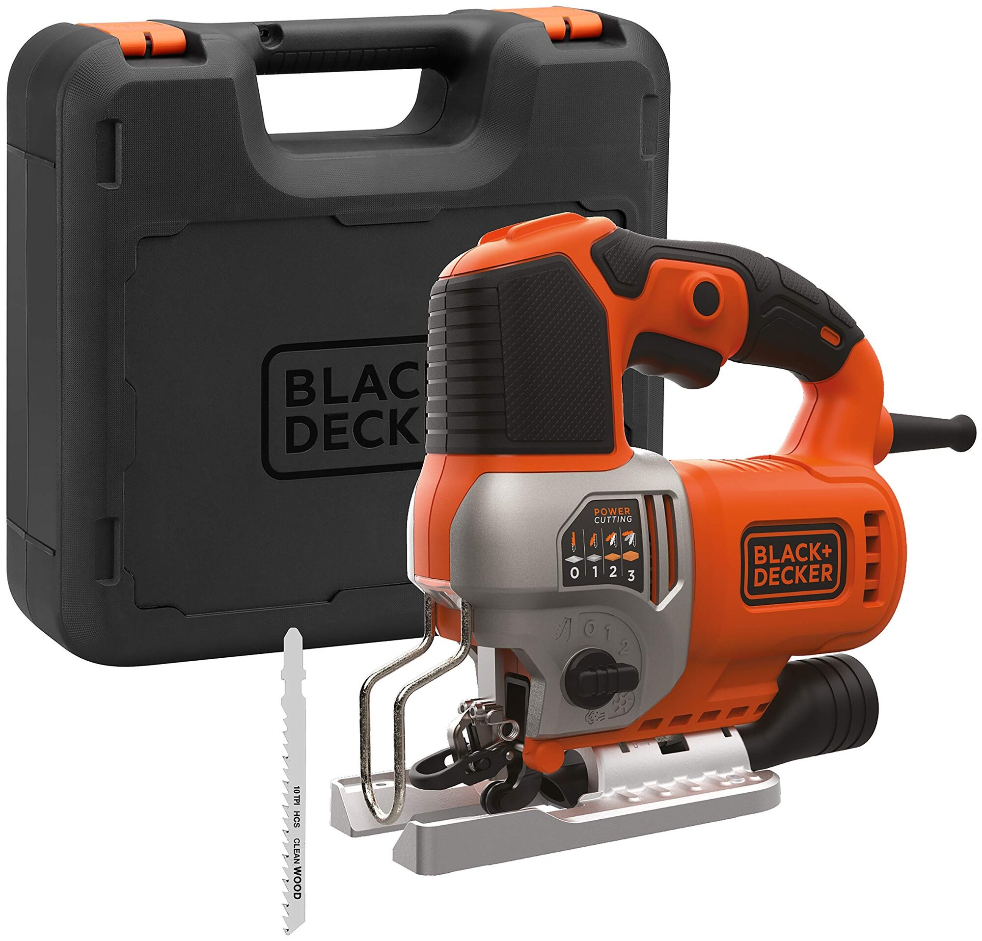 Black&Decker Мощный лобзик 650Вт, регулировка скорости, маятниковое движение, быстр Bes610k-qs . - фотография № 2