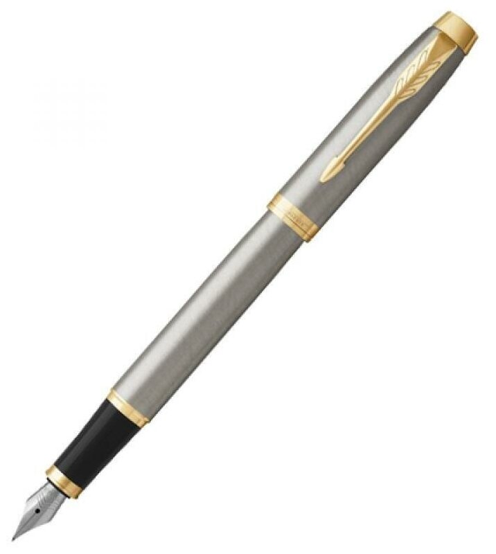 Ручка перьевая PARKER IM CORE BRUSHED METAL GT, средняя 1.0мм, подар/уп 1931656