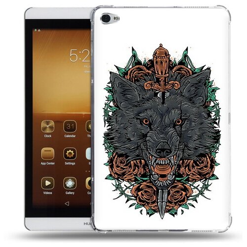 Чехол задняя-панель-накладка-бампер MyPads красивый злой волк для Huawei MediaPad M2 8.0 LTE (M2-801W/M2-803L) противоударный