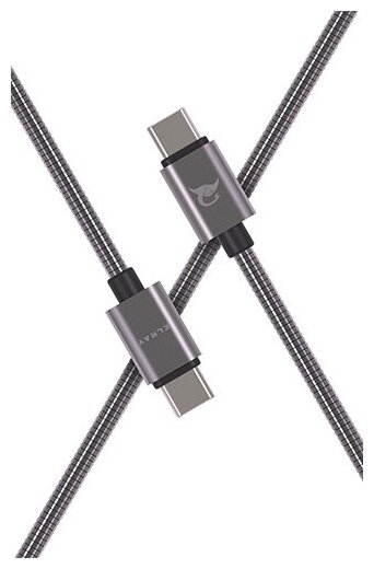 Кабель Elray CC20MBC12GR USB-C - USB-C, 1.2 м, серый