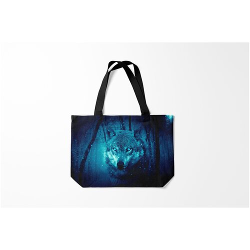 фото Сумка-шоппер / 46х35 см / звери / волки волк burnettie