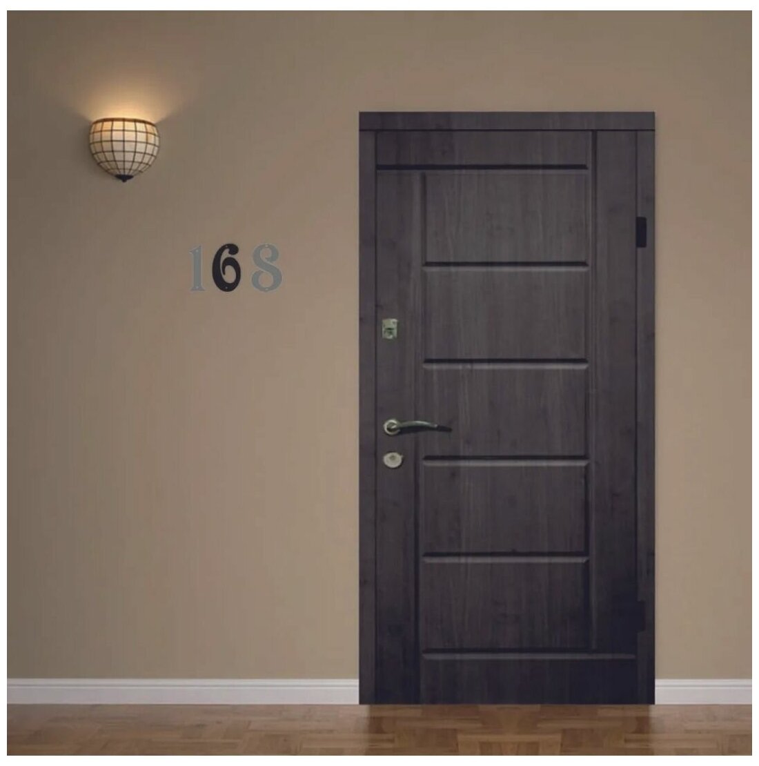 Цифра большая "6,9", 170х110 мм, металл 1 мм., черная. Цифры на дверь, дом, гараж, этаж (Ф) - фотография № 3