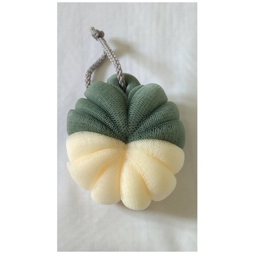 Мочалка круглая массажная для тела, нейлоновая, мягкая, детская, зелёная