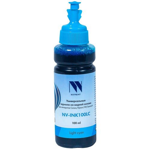 Чернила NV PRINT универсальные на водной основе NV-INK100LC для аппаратов Epson (100ml) Light Cyan