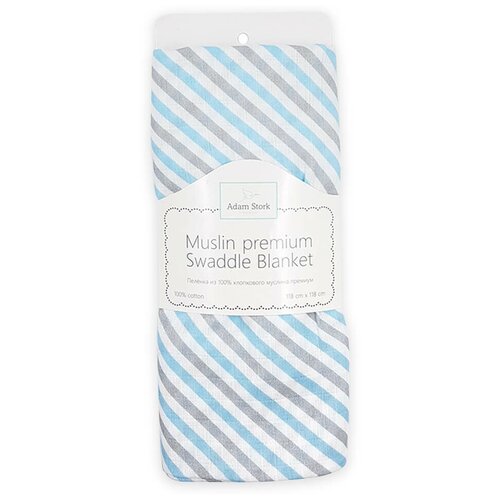 Пеленка муслиновая Adam Stork Blue Stripes