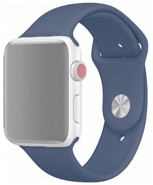 Ремешок на умные часы Apple Watch (Эпл Вотч) 42/44 mm 1, 2, 3, 4, 5, 6, SE Series силиконовый спортивный InnoZone Синий лед APWTSI42-58