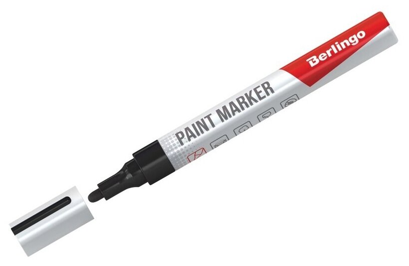 Маркер-краска Berlingo "Uniline PA400", черная, 2-4 мм, нитро-основа (BMk_02101)