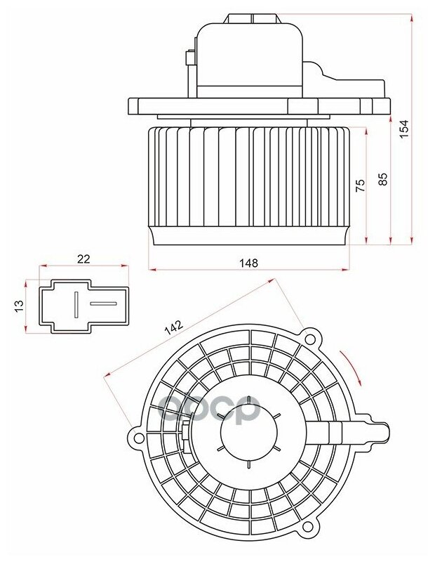 SAT ST-97113-2E300 Мотор отопителя салона HYUNDAI TUCSON 04-/KIA SPORTAGE 04-