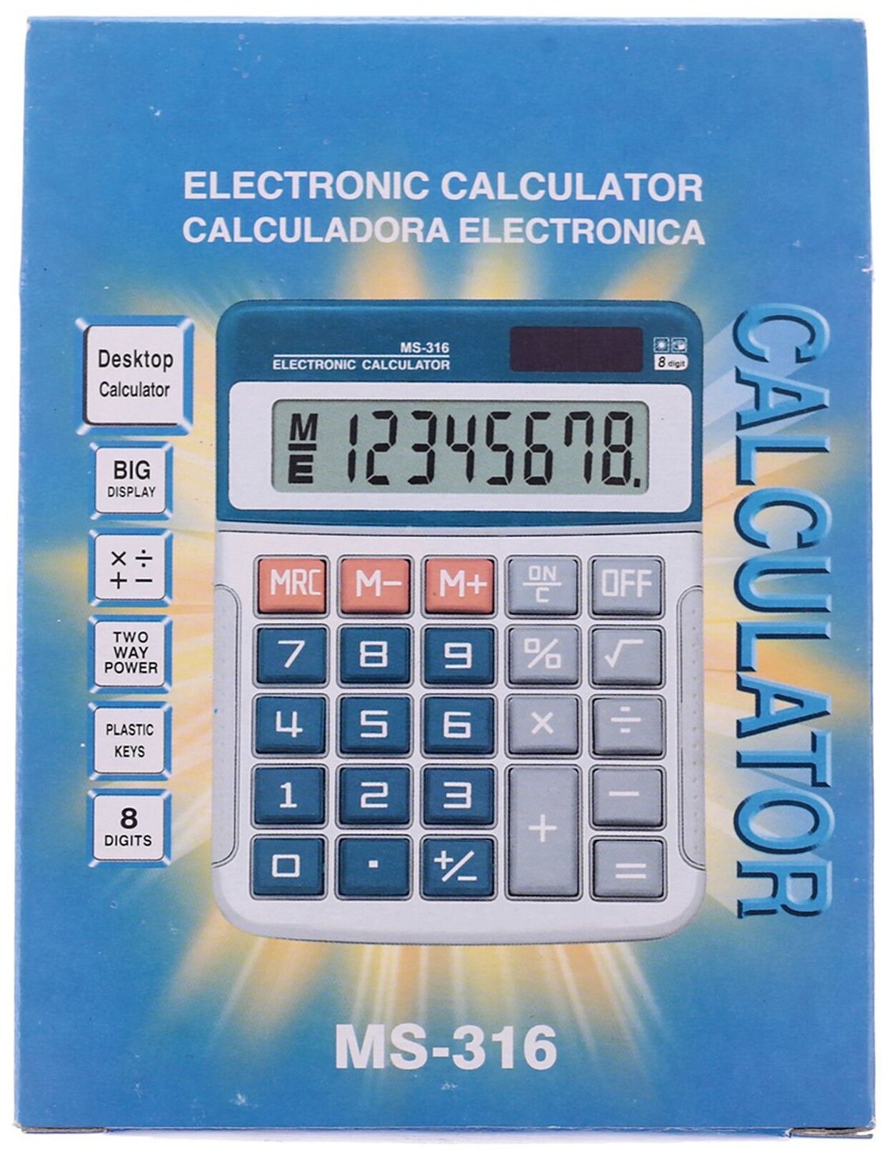 Калькулятор MS-316 настольный 08-разрядный 589588 мультиколор